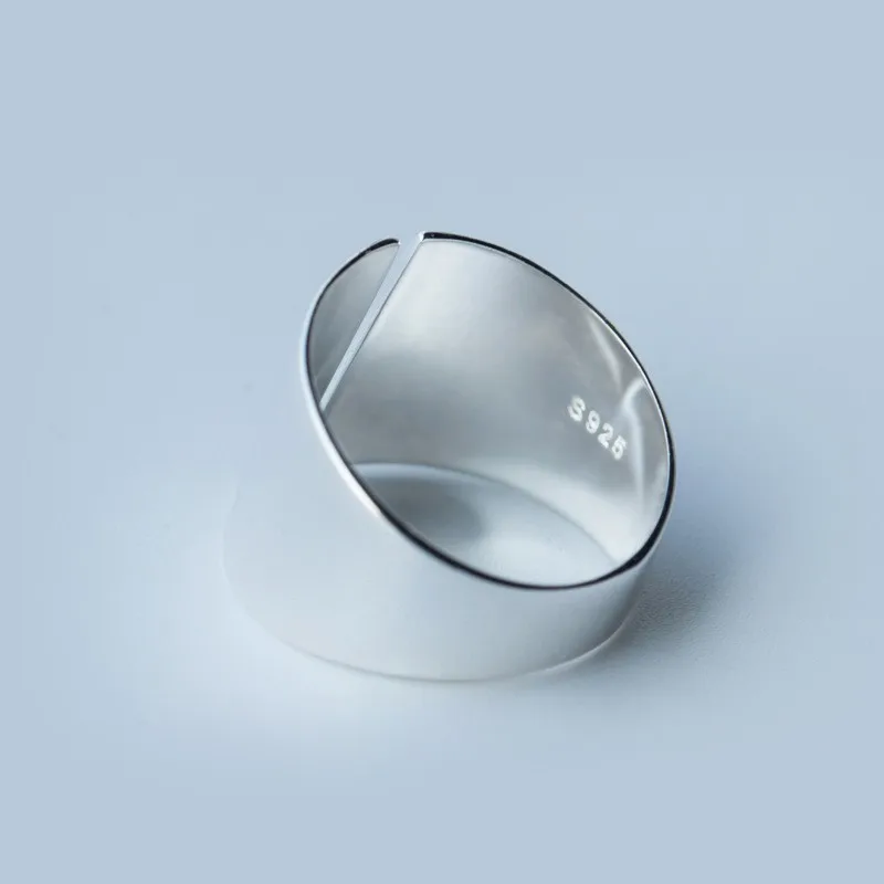 Размер 6,5-Размер 9,5 реальный. 925 пробы серебряные полированные ювелирные изделия Рокер Кольцо широкий 15 мм Ювелирные изделия длинное кольцо удобные J811