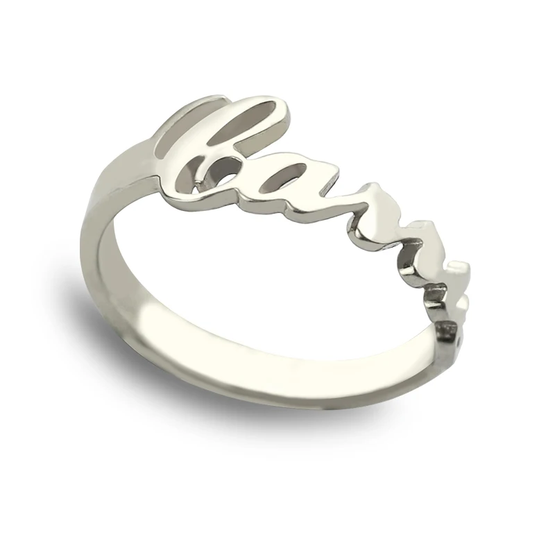 AILIN Personalized Name Ring in 925 Sterling Silver Carrie Bradshaw Style Unique Monogram Ring Bridesmaid Jewelry Valentine Gift