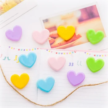 

5 pcs/Lot lovely colorful heart paper clips File Clip Organizer Papelaria Kawaii Stationery Office School Supplies