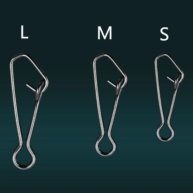 30 шт./лот, крючок из нержавеющей стали с быстрым зажимом и защелкой, поворотные рыболовные твердые кольца, безопасные защелки, рыболовные крючки с разъемом, рыболовные снасти