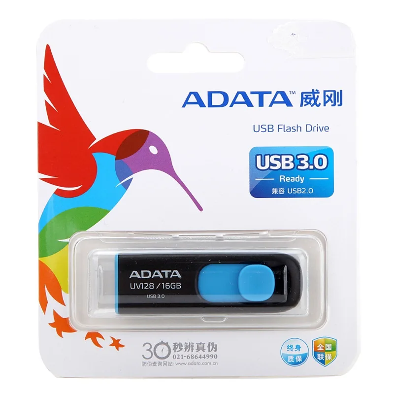 Абсолютно новая мода ADATA UV128 высокоскоростной флеш-накопитель USB 3,0 64GB 32GB 16GB Memory Stick USB3.0 флеш-накопитель мини u-диск