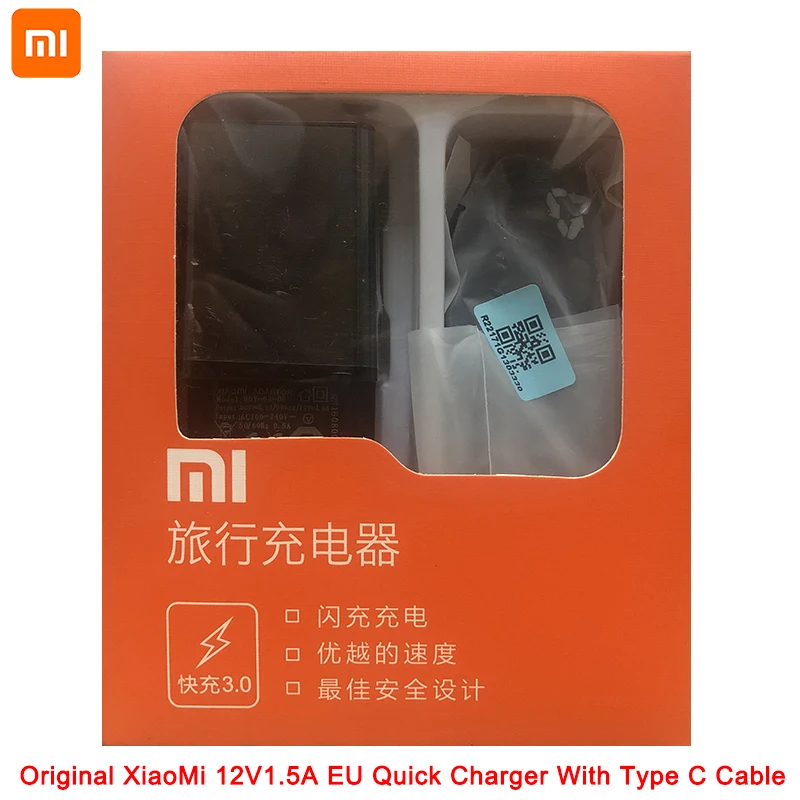 QC 3,0 быстрое зарядное устройство 12 V 1.5A EU с кабелем типа C для быстрой зарядки Xiaomi mi 9 8 Se 6 mi x 5s 5c 5 4s 4 Note 2 Red mi 3 s 4a 4C