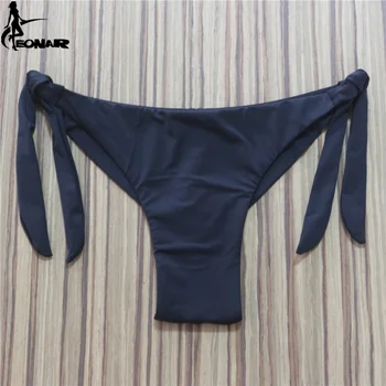 2020 Sexy Solid Thong Bikini Brazilian Cut Swimwear Women Bottom Adjustable Briefs Swimsuit Panties Underwear Thong