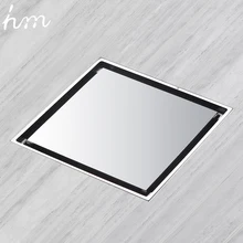 hm Floor Drainer Square Brass Shower Drainer Grate Waste Tile Insert Square Floor Waste Grates Bathroom Shower Drain Floor Drain 70cm long golden brass bathroom shower drain floor strainer drain waste water drainer