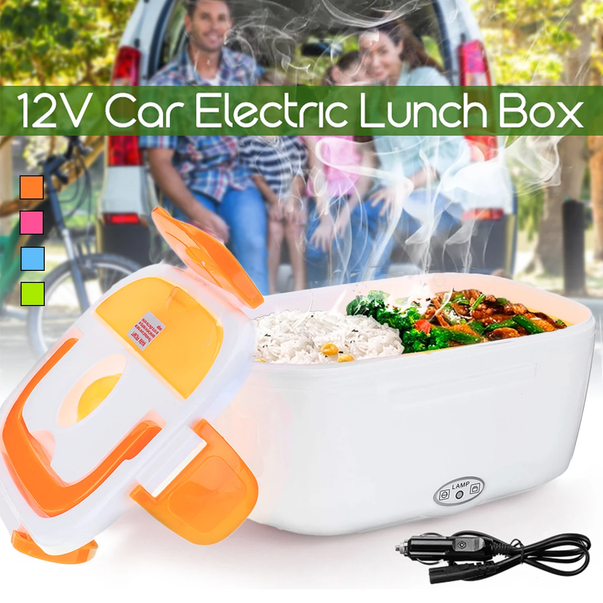 12V 1.05L Portable Electric Car Heated Lunch Box Food Storage Bento Box