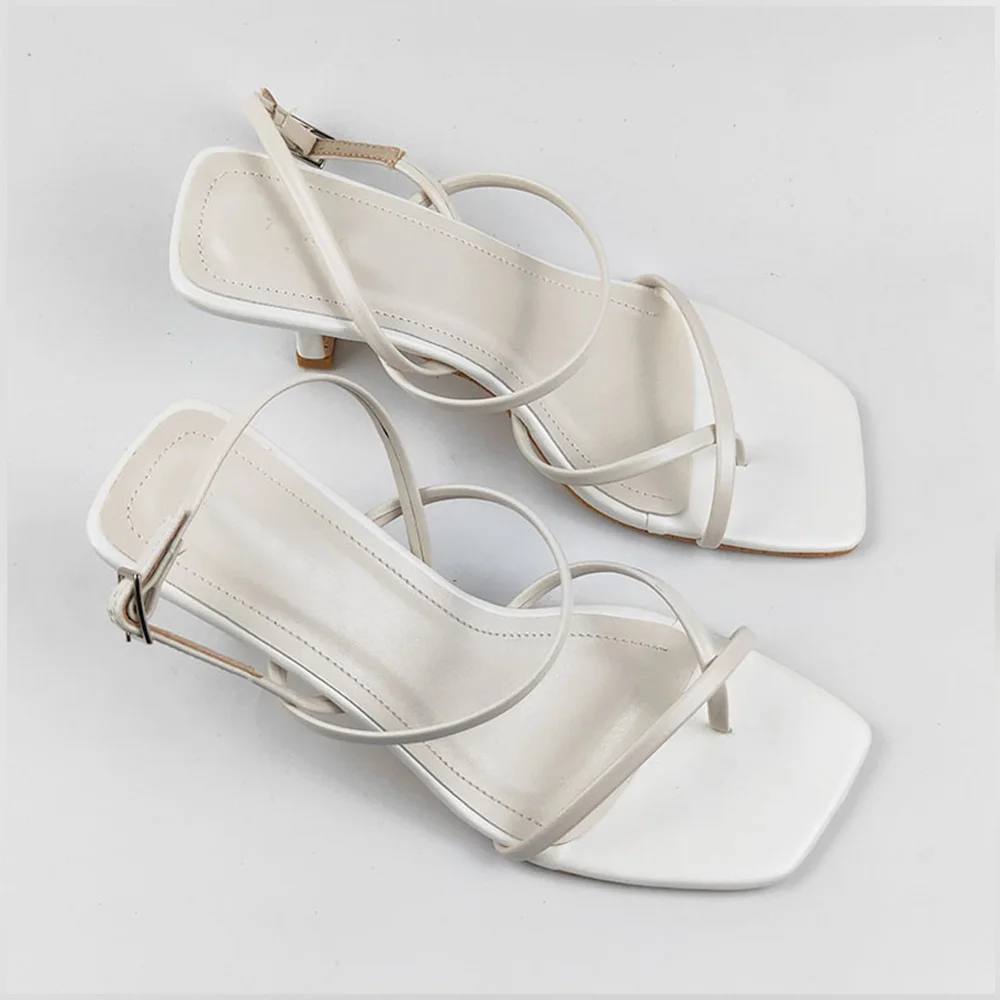 

Genuine Leather Women's shoes Thin heel Square head Thin strap sandals women's sandals