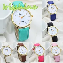 Irissshine #0111 Women watch Fashion Design Dial Leather Band Analog Quartz Wrist Watch relogio feminino