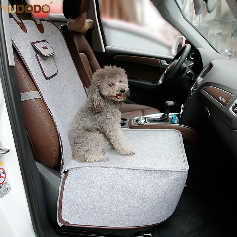 

2 In 1 Felt Cloth Pet Dog Car Seat Cover Soft Durable Anti-slip Pet Dog Carrier Outdoor Travel Car Front Seat Protector For D