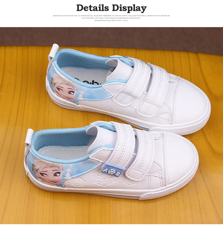 Princess Girls Shoes For Kids Fashion Elsa Anna Kids Shoes 2019 Ice Snow Queen Casual Children Shoe Girl Sneakers White Flat 585 (10)