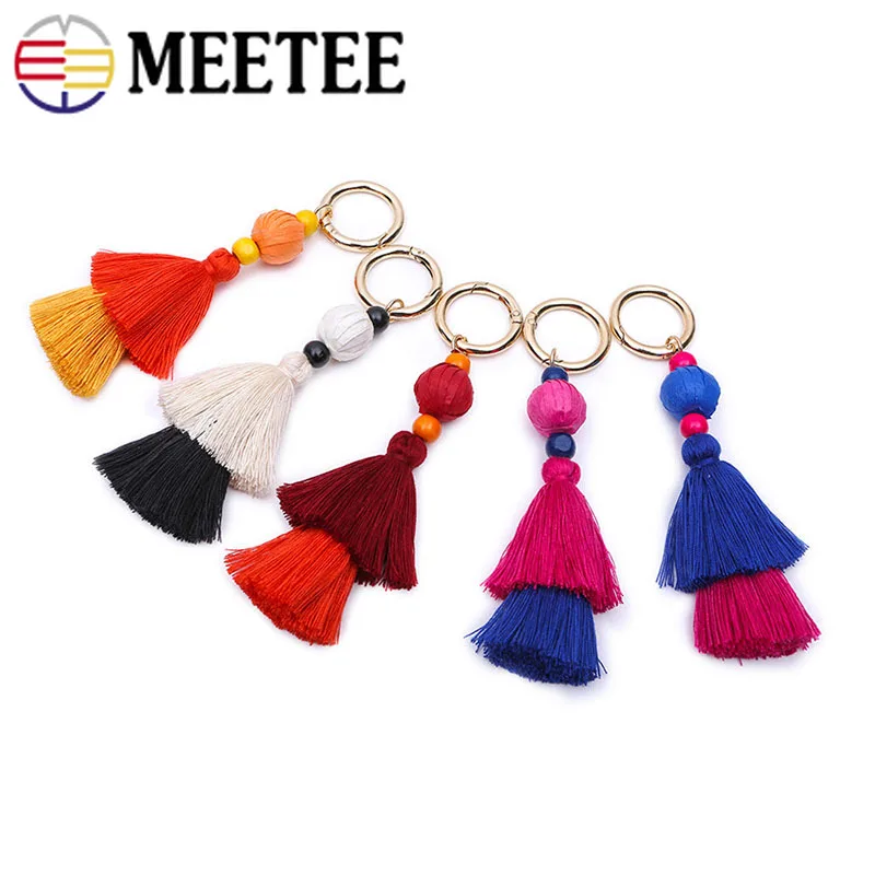 Meetee, 3 шт., 15X3,5 см, хлопковое кольцо с кисточками, уплотнительное кольцо, пряжка для женщин, подвеска, Подарочная сумка, летний декор, аксессуары ручной работы, TF206