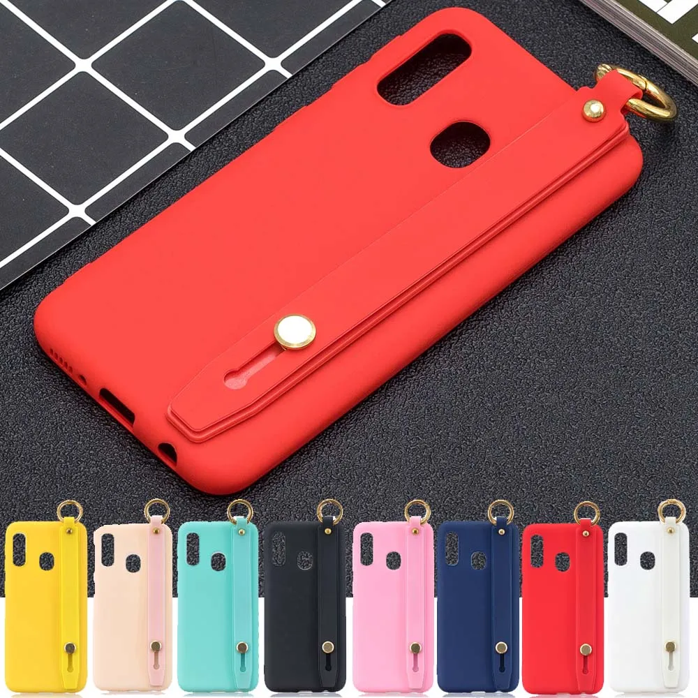 

Wrist Strap Hand Band silicone case for Samsung Galaxy A50 cover Slim Solid phone case for Samsung A10 A20E A30 A40 A60 A70 A80