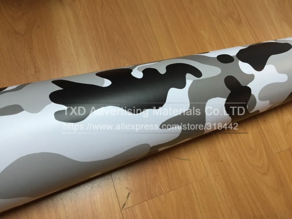Оптовая продажа белая черная камуфляжная Снежная пленка виниловая упаковка с