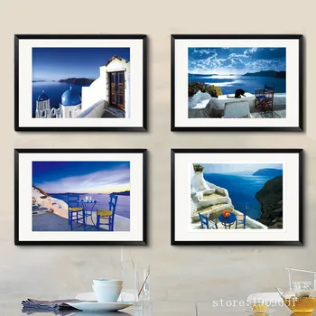 

no frame mediterranean aegean sea scenery canvas printings oil painting printed on cotton home wall art decoration pictures