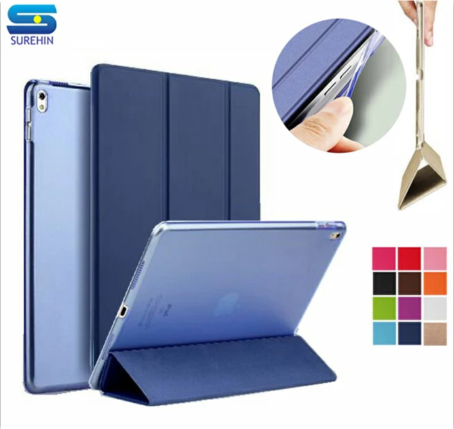 

SUREHIN Nice tpu silicone soft edge cover for apple iPad air 2 case 6 Leather sleeve kid smart transparent for ipad air 2 cover