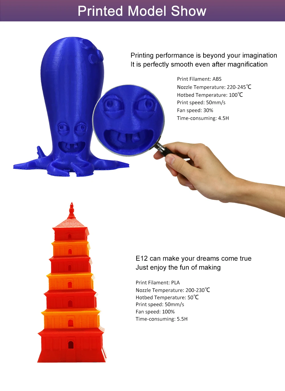 Anet E12 E10 ET4 Reprap i3 impressora 3d принтер DIY Imprimant 3d Принтер Комплект Большой размер печати с нитью SD карта 3d принтер