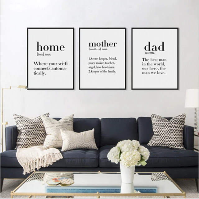 Nordic Black White Modern Minimalist Happy Home Friend