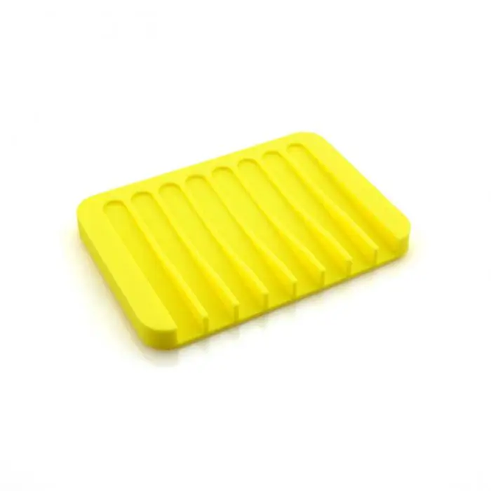 Reusable Eco-friendly Silicone Bathroom Soap Dish Plate Holder Tray Storage Case can CSV