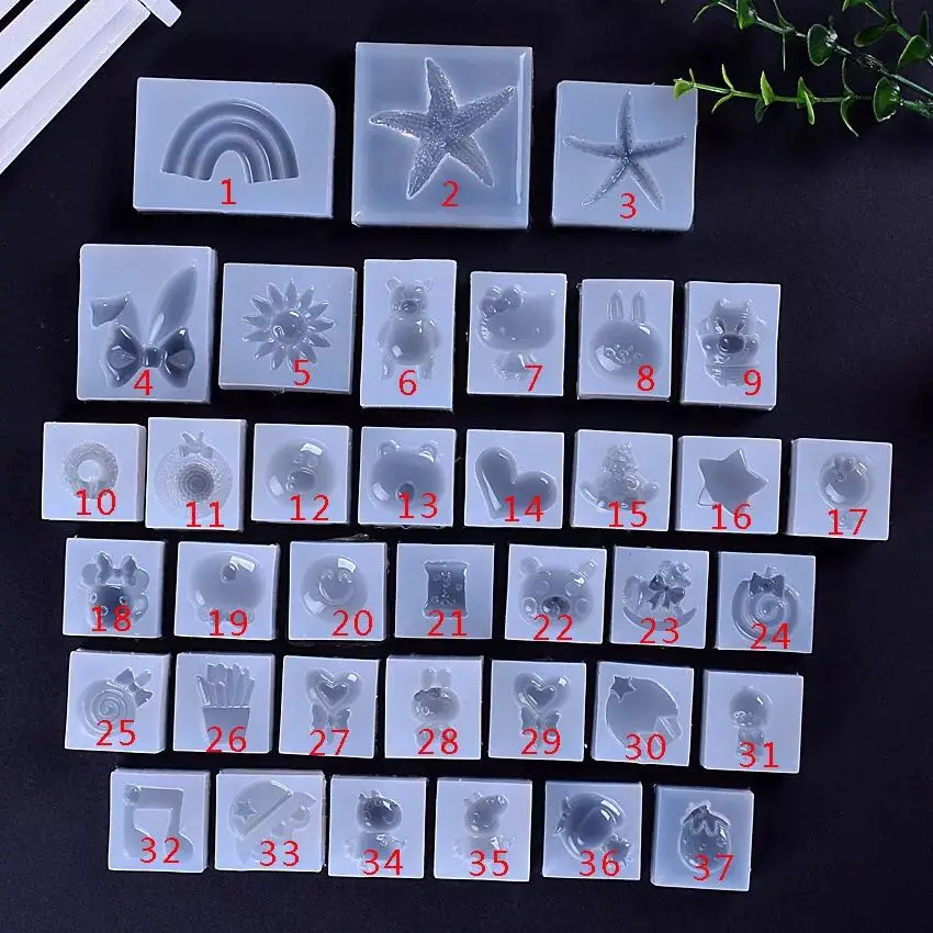 

37 style Star Rainbow Heart Carton transparent Resin silicone mold DIY jewelry pendant necklace mould resin mold jewelry craft