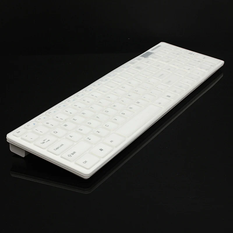  2.4G Wireless Optical Keyboard + Mouse USB Receiver Kit with Keyboard Cover for PC White