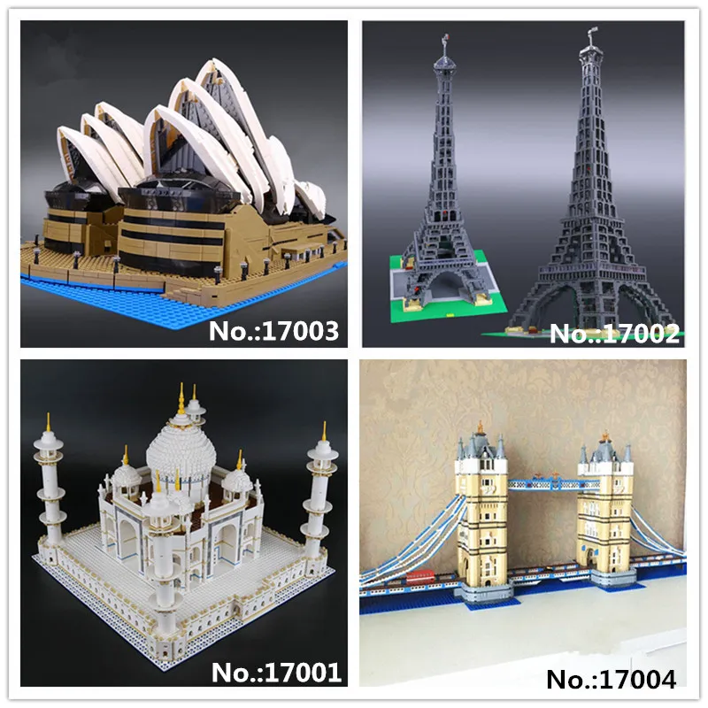 

LEPIN 1701 The taj mahal 1702 The Eiffel Tower 1703 Sydney Opera House 1704 London bridge Building Block