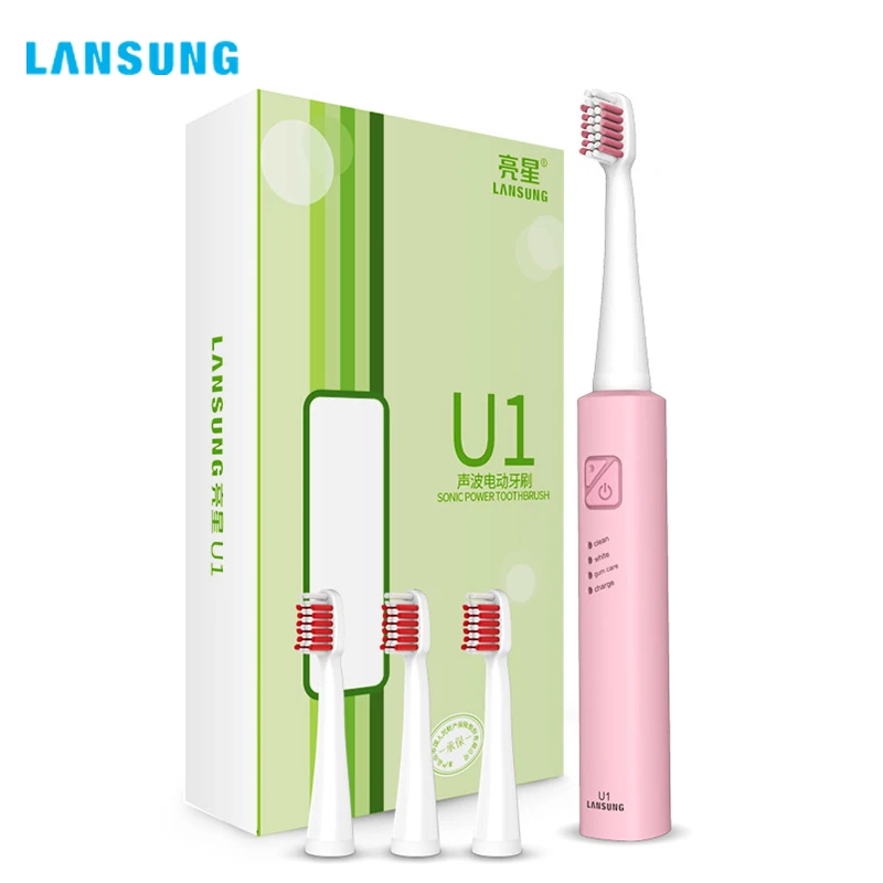 LANSUNG Sonic электрическая зубная щетка USB зарядка автоматическая Водонепроницаемая 4