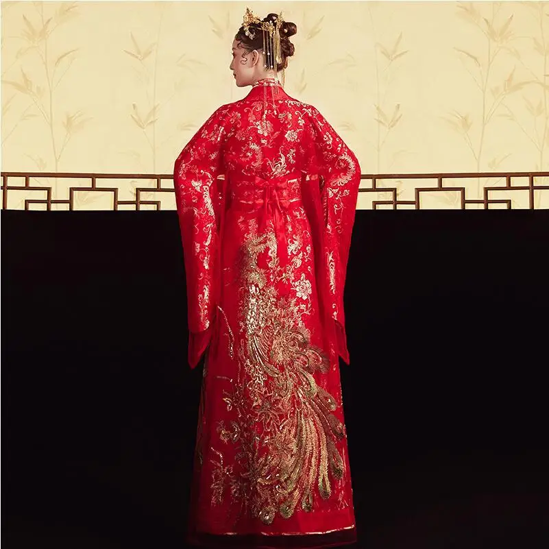 Стандартный Древний китайский Танг династии Китайский стиль Hanfu свадебное платье одежда для женщин невесты платье с Фениксом мужчины жениха платье с драконами