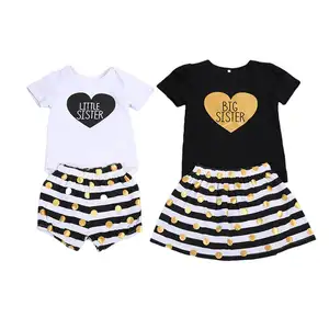 URMAGIC Newborn Baby Girls Summer Romper Jumpsuit,Baby Sisters Clothes Little Sister Romper Jumpsuit Big Sister Ruffle Sleeves T-Shirts Girls Summer Clothes