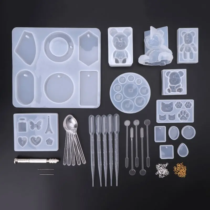 

1 Set Animal Silicone Mold DIY Handmade Crafts Making Set Bear Rabbit Cat Claw Mould Necklace Pendant Jewelry Crystal Resin Mold