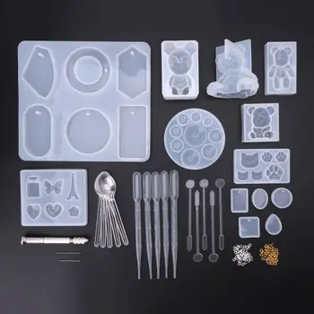 

1 Set Animal Silicone Mold DIY Handmade Crafts Making Set Bear Rabbit Cat Claw Mould Necklace Pendant Jewelry Crystal Resin Mold