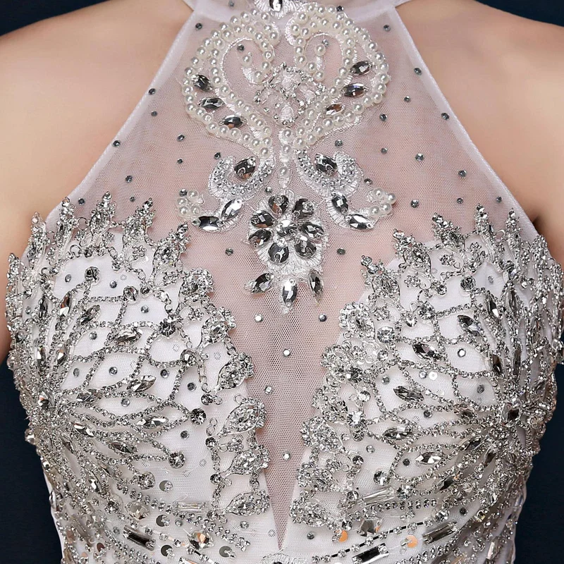 vestidos-de-noiva-Short-Front-Long-Back-Wedding-Dresses-Elegant-Bling-Bling-Crystal-Beaded-High-Low (2)