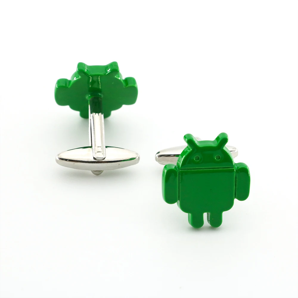 Мужские запонки на Android медный материал зеленый цвет