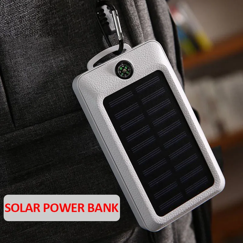 

Solar Power Bank 20000mAh Flashlight Mobile Charging USB Portable Camping LED Light Outdoor Hanging Lantern With Compass Phone
