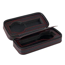2 Slots Carbon Fibre Watch Box Bag Display Zipper Case Display Storage Portable Travel Holder Case Portable Leather Organizer 2 Slots Carbon Fibre Watch Box Bag Display Zipper Case Display Storage Portable Travel Holder Case Portable Leather Organizer