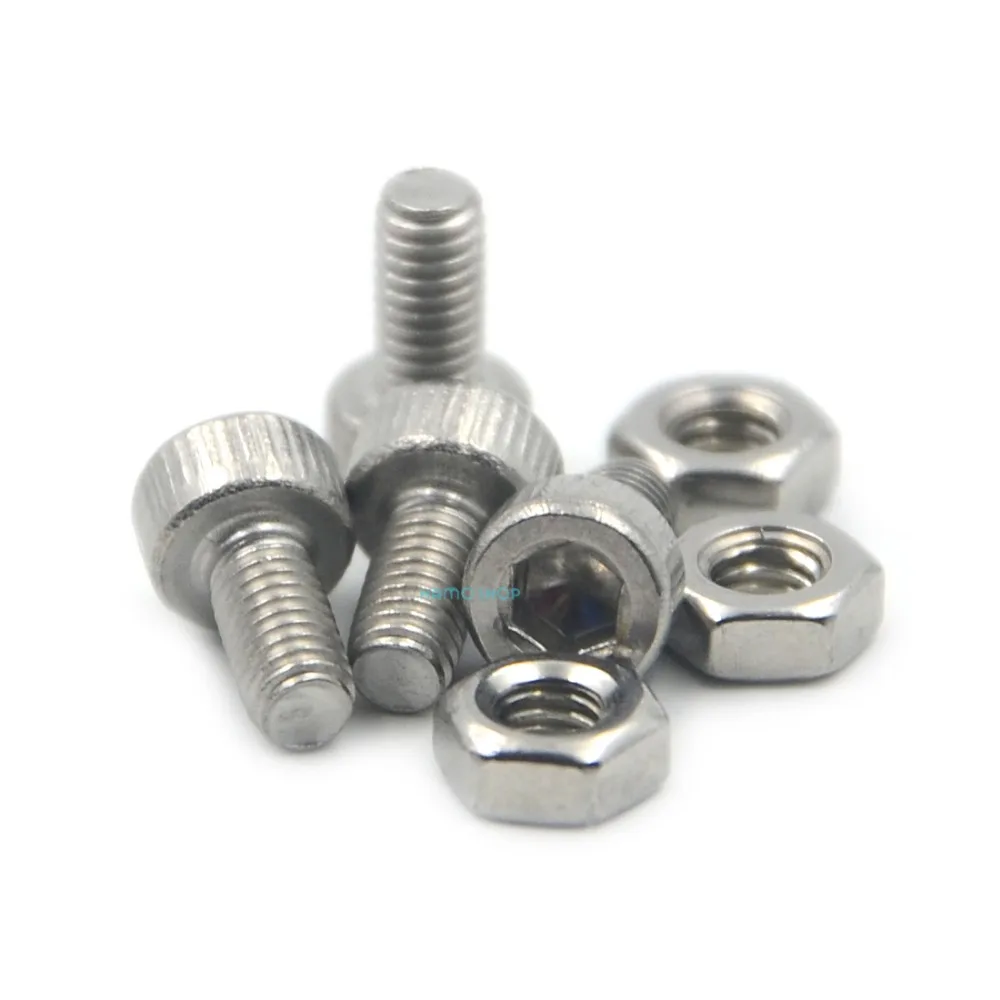

50pcs M3x6mm Stainless Steel Allen Hex Socket Head Cap Fastener Thread Screw Bolts + 50pcs M3 Nuts