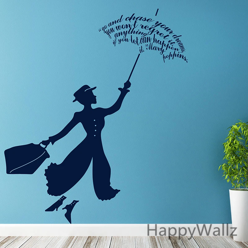 Pegatina de pared de Mary Poppins, calcomanía de la película Mary Poppins, bricolaje, decoración de pared moderno, arte de pared S16A|vinyl wall art|wall artwall sticker - AliExpress
