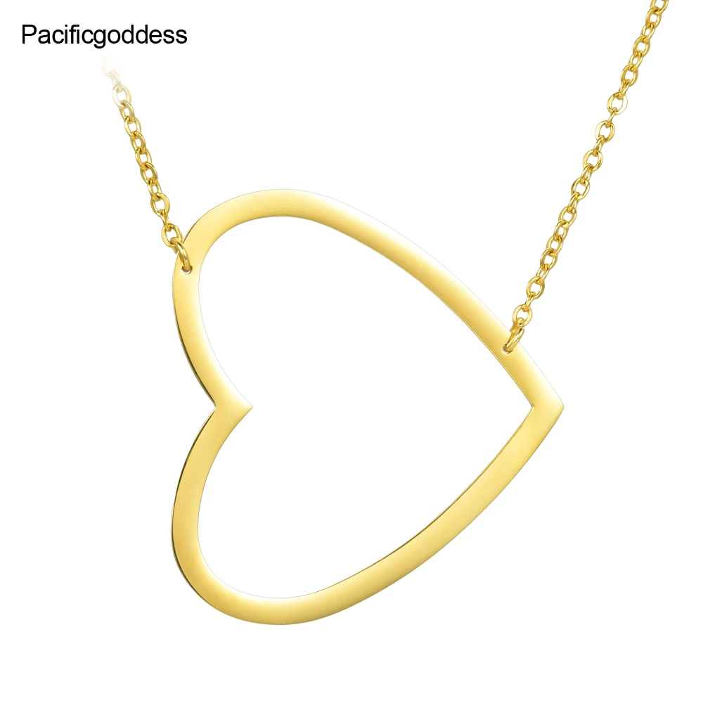 big necklaces stainless steel heart necklace pendant for best gift in