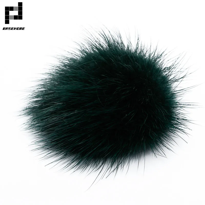 BASEHOME, 6 шт./лот, 5 см, мех норки, Меховые помпоны, сделай сам, ювелирное изделие, норковый полушарик для обуви, ювелирное изделие, ткань для рукоделия - Цвет: dark green