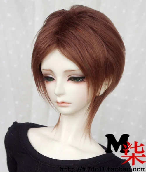Bjd кукла парик 1/12 1/8 1/6 1/4 1/3 мех, цвет черный - Цвет: Коричневый