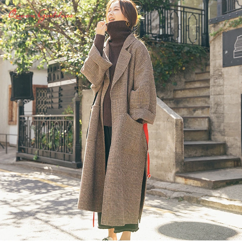 New Autumn long women coat wool coats outerwear Long Sleeve jacket Women Overcoat Slim Fall Winter women coat Plus Size parkas