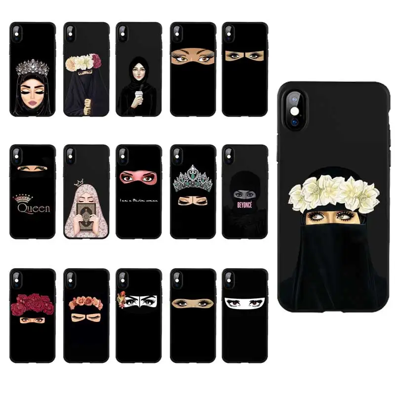 Goedkoop DREAMFOX M345 Moslim Vrouwen Black Soft TPU Silicone Case Cover Voor Apple iPhone XR XS Max X 8 7 6 6 s Plus 5 5 s 5g SE