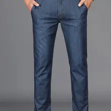 Летние джип брендовые хлопковые джинсы эластичные мужские повседневные длинные ретро джинсы хлопковые брюки модные легкие брюки 44