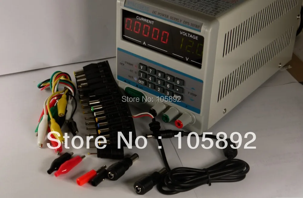 

Free shipping 305BF 5Ps mA Display 220V/110V Lab Programmable DC Power Supply 30V 5A with 39pcs Laptop Repair DC Jack