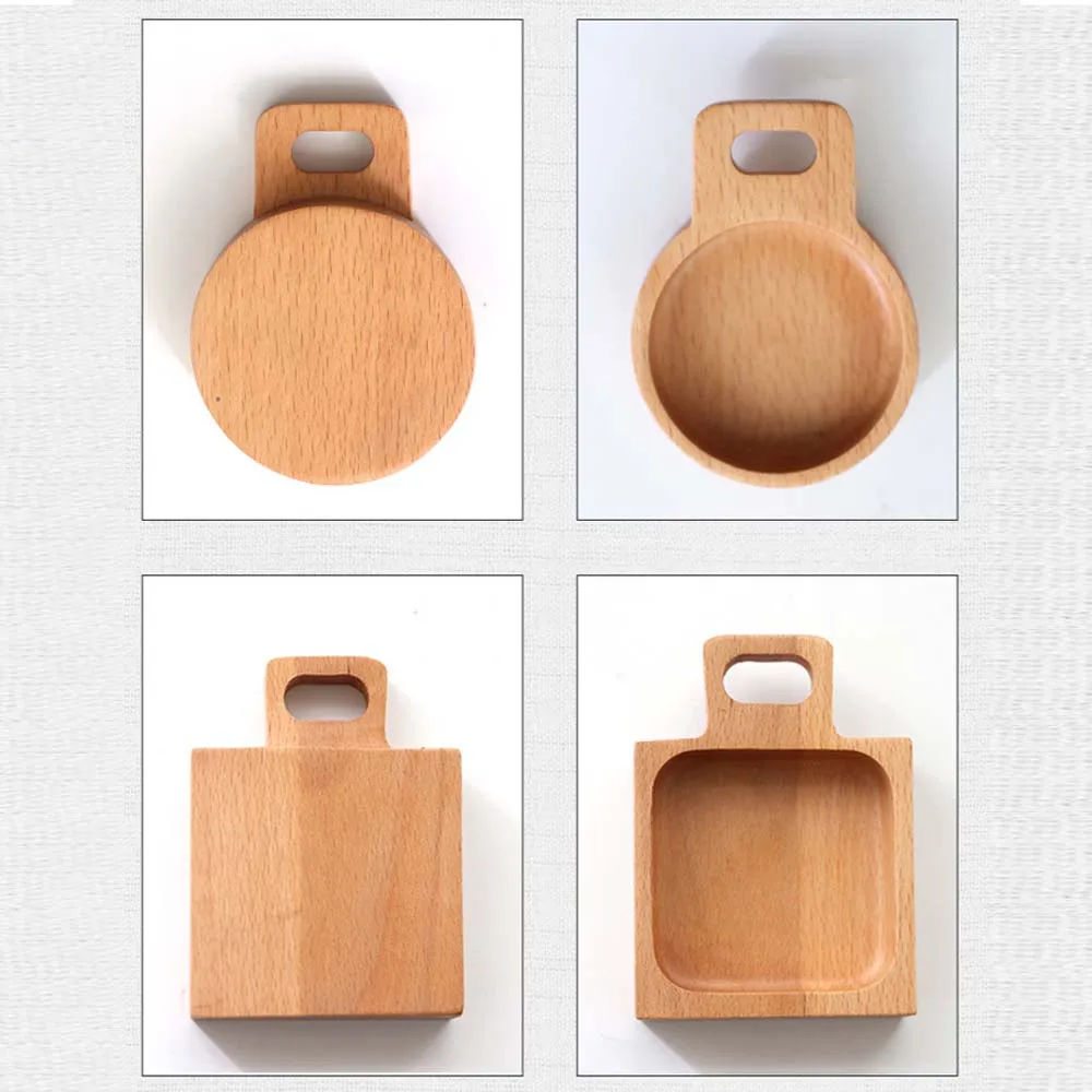 

Wooden Tray Small Dinner Plates Food Snack Dessert Tea Dish Seasoning Sauce Food Dipping Dishes Plate Round Square Rectangle 1pc