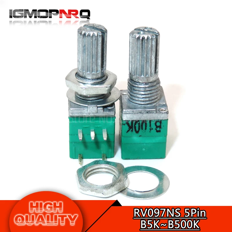 

10pcs RV097NS B5K B10K B20K B50K B100K B500K 5PIN single linked potentiometer with a switch audio sealing potentiometer