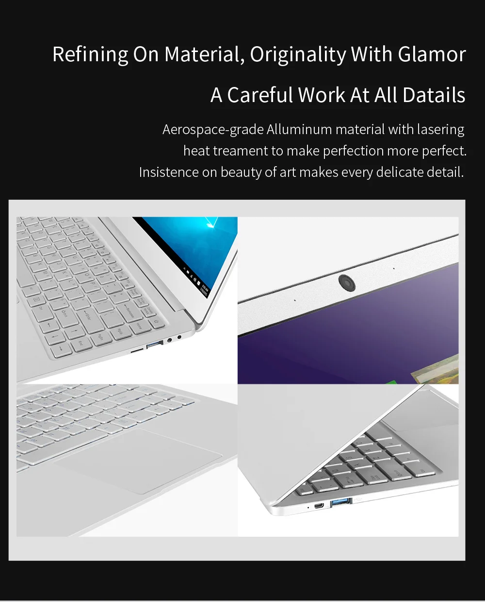 Jumper EZbook X4 Notebook 14.0 inch Windows 10 Home Version Intel Apollo Lake J3455 Quad Core 1.5GHz 6GB RAM 128GB SSD 2.0MP Front Camera Dual Band 4600mAh Built-in 
