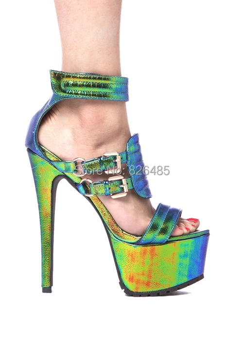 

Women summer 16CM high heels platform colorful soft leather peep toe gladiator sandals,men dress sandals plus size US10