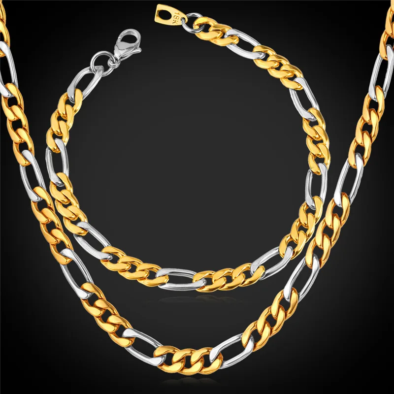Buy Figaro Chain Bracelet Necklace Set New Hot Fashion