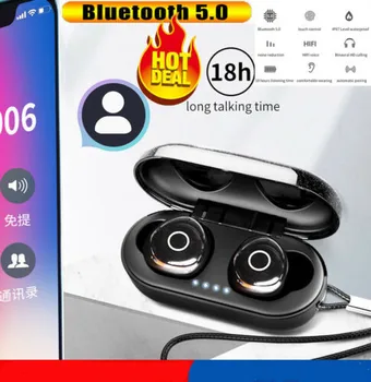

TWS Q65 Bluetooth 5.0 Headset True Wireless Earphones Twins Earbuds Stereo In-ear Bluetooth Earphones with Charging box 4D20