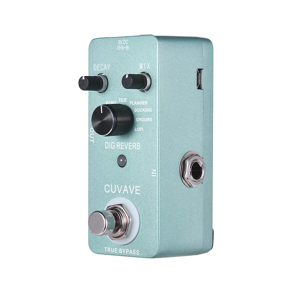 

Digital Reverb Guitar Effect Pedal 9 Reverb Types Effects Guitar Pedal True Bypass Full Metal Shell