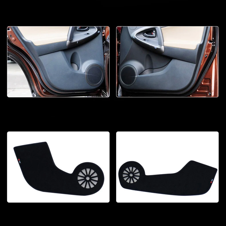 

4pcs Fabric Door Protection Mats Anti-kick Decorative Pads For Toyota Rav4 2012